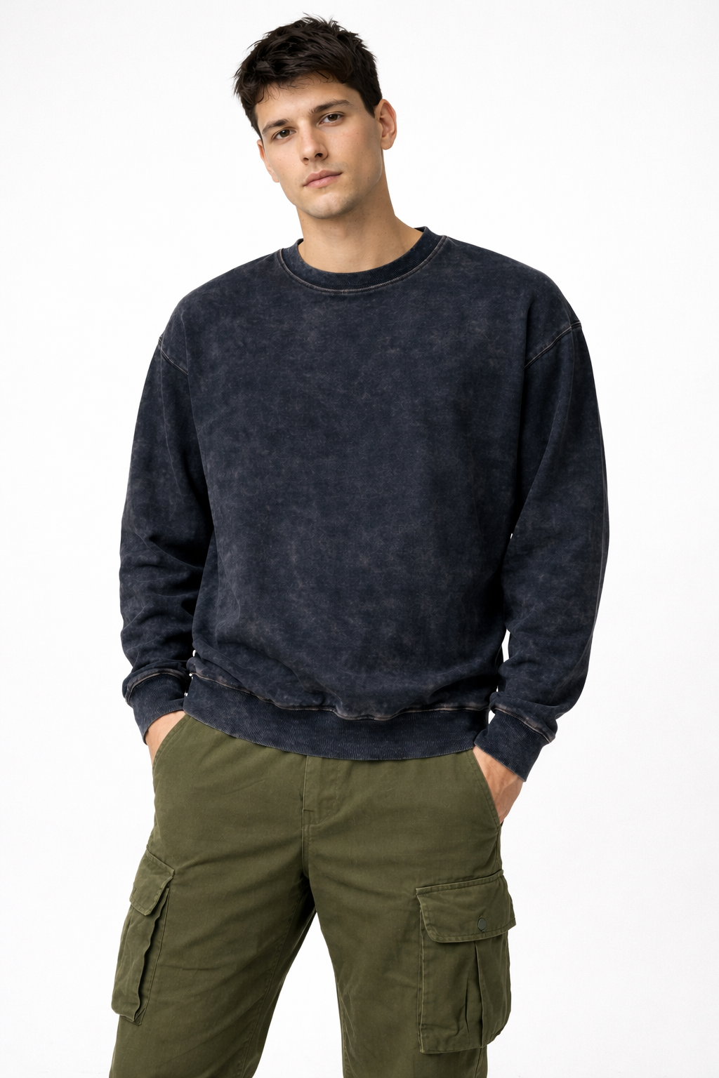 Vintage Black Heavyweight Oversized Sweatshirt