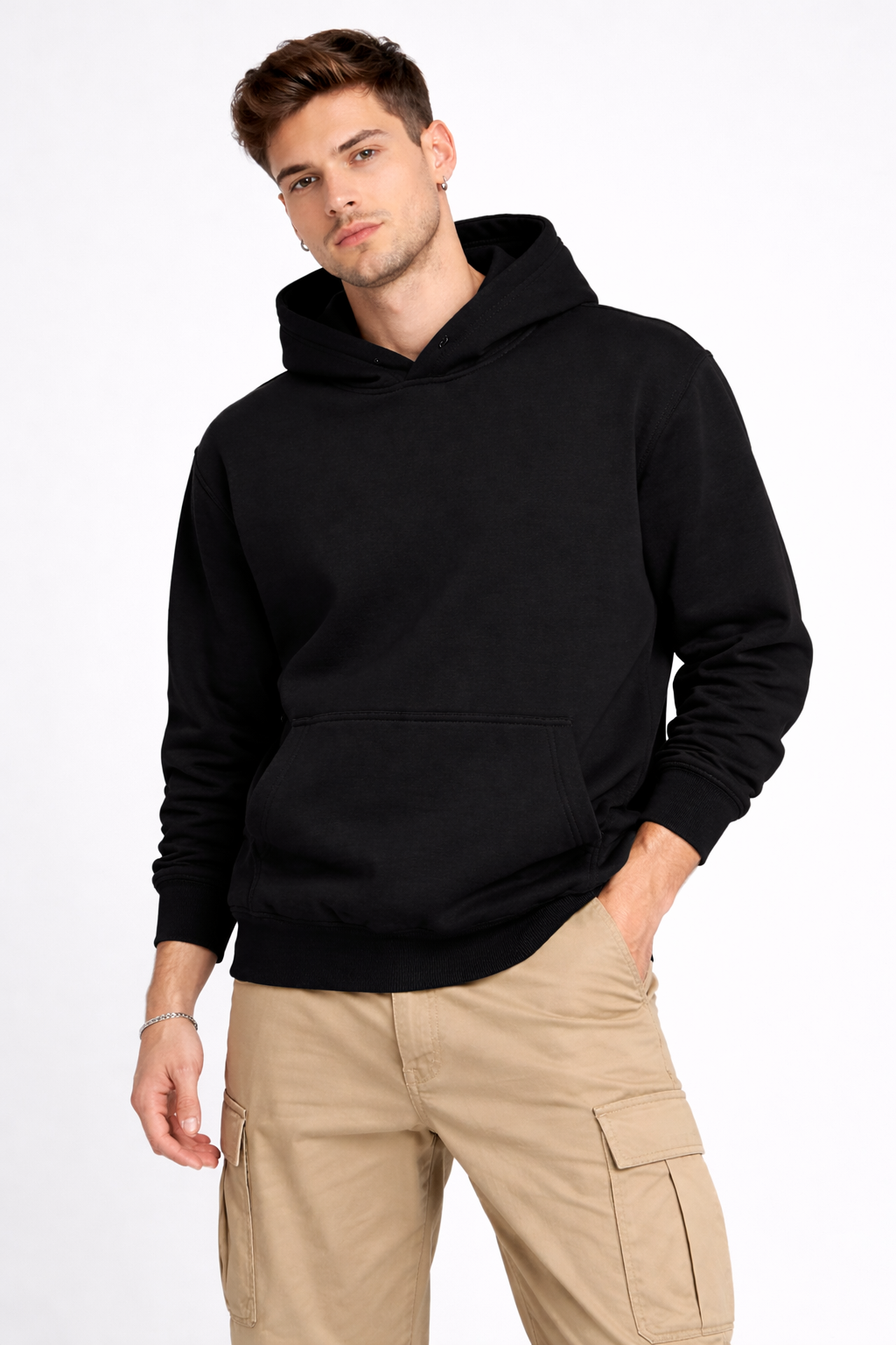 Solid Black Oversized Hoodie