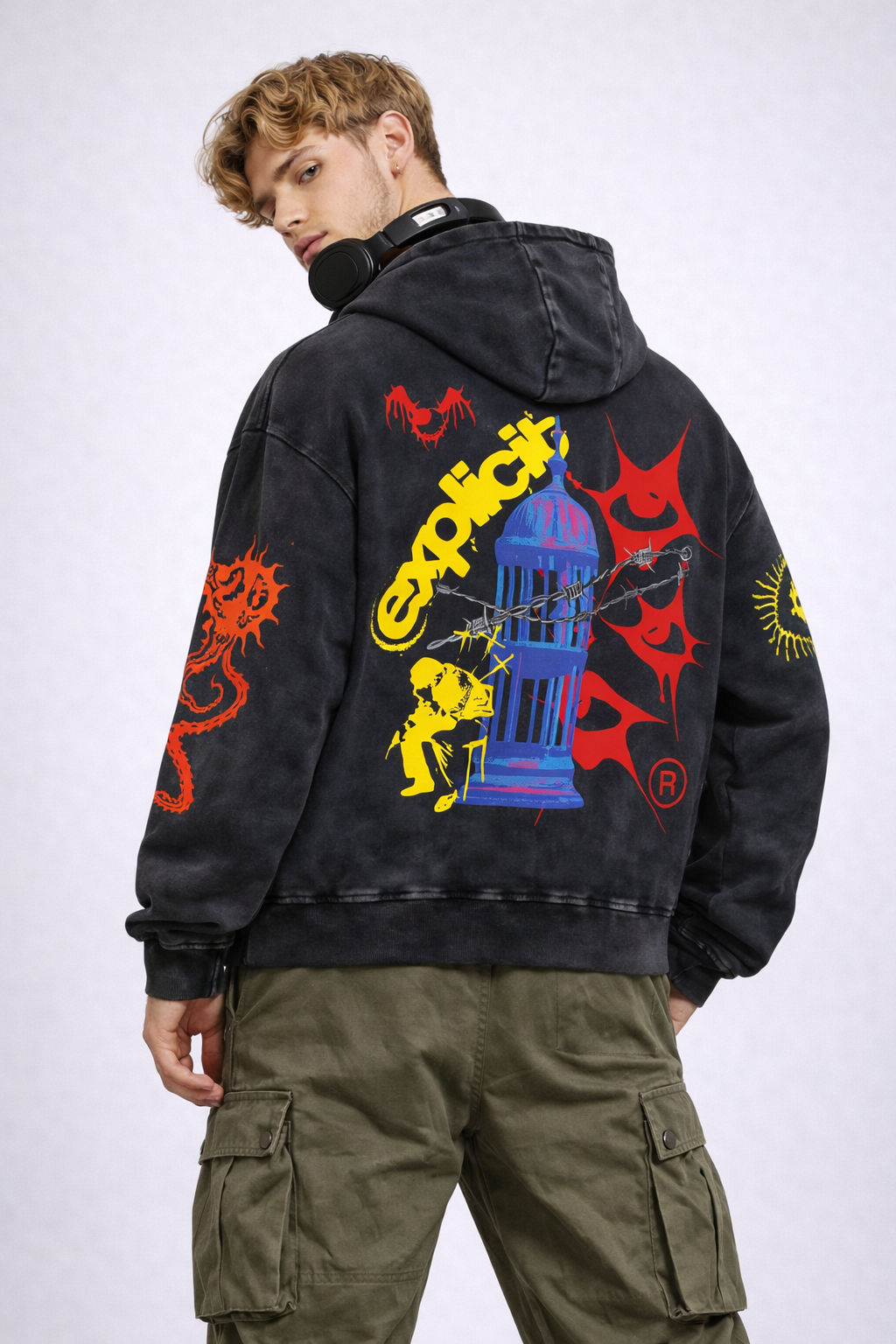 Soul Rebel Designed Oversized Hoodie