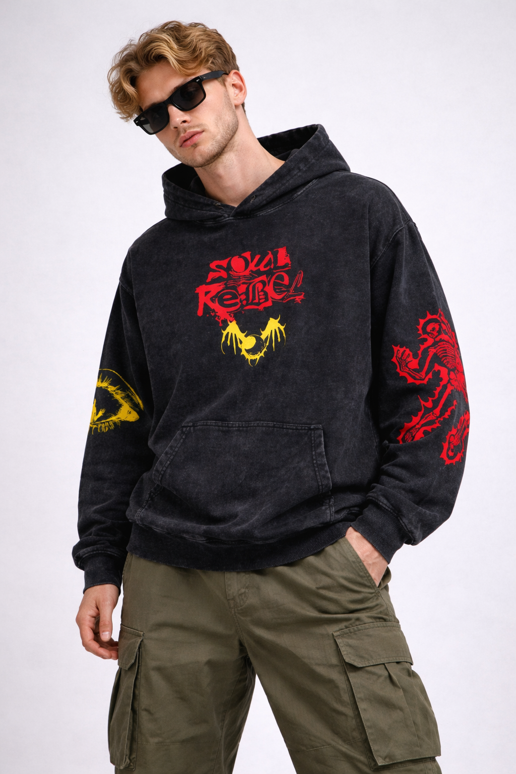 Soul Rebel Designed Oversized Hoodie