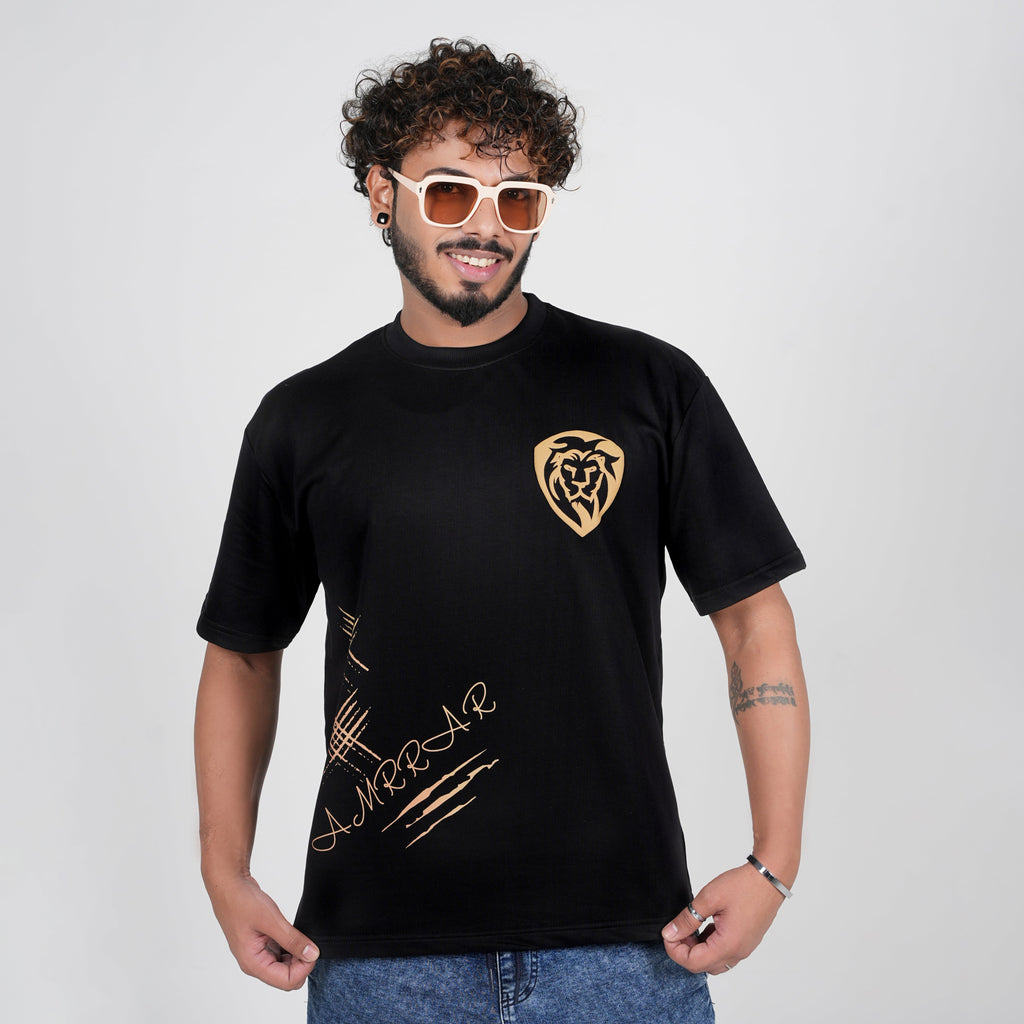 Lion its not over in Black Puff Print T-Shirt