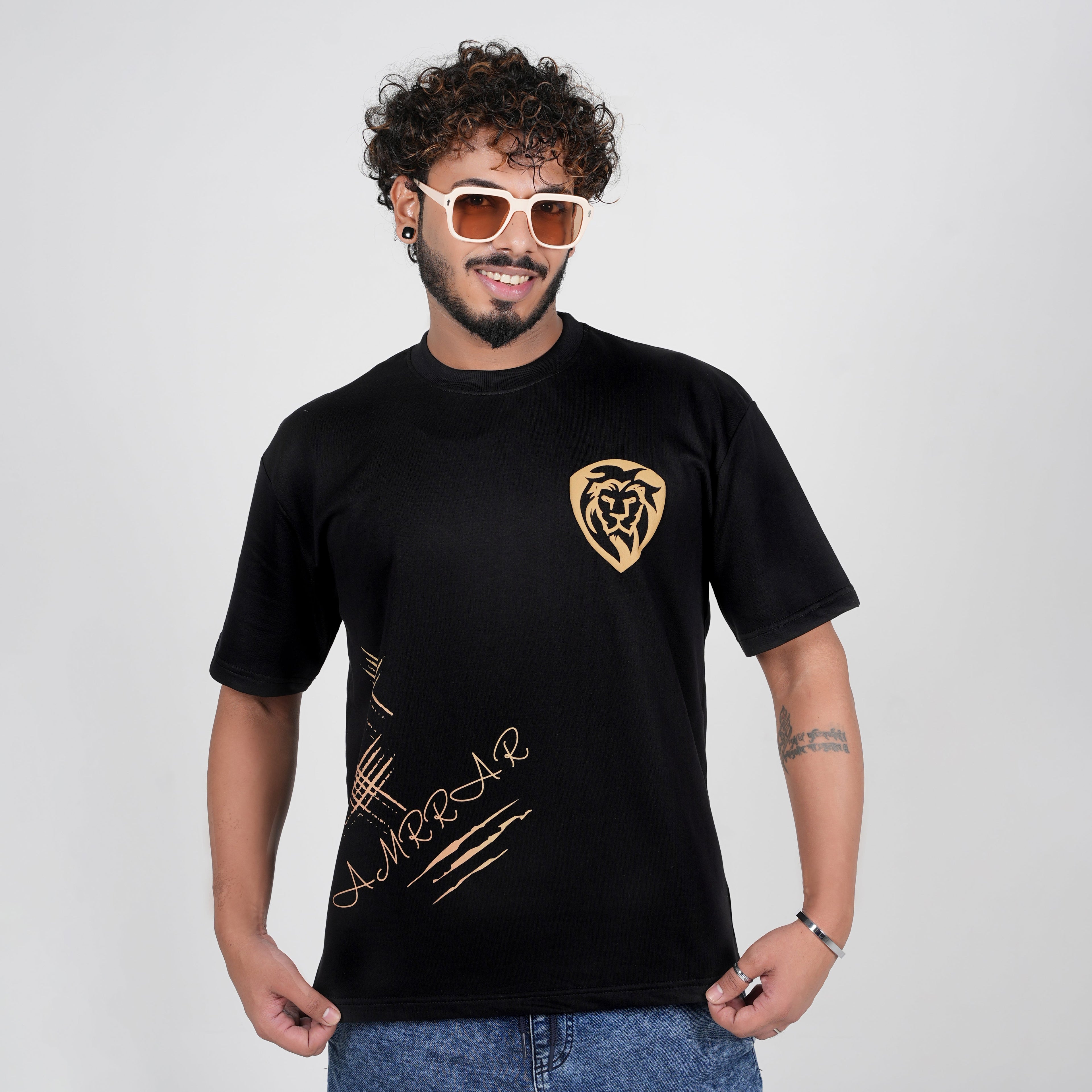 Lion its not over in Black Puff Print T-Shirt