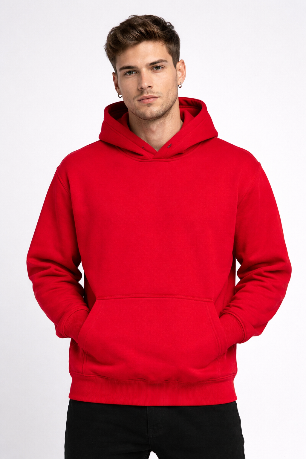Pure Red Oversized Hoodie
